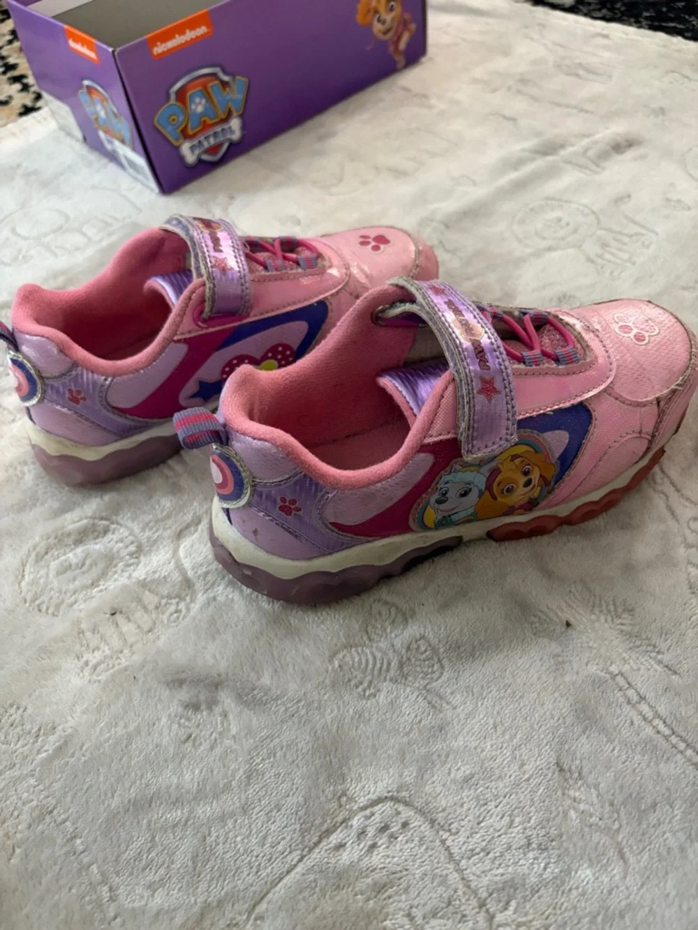 Paw Patrol Girls Pink and Purple Light-Up Sneakers - Picture 4 of 6